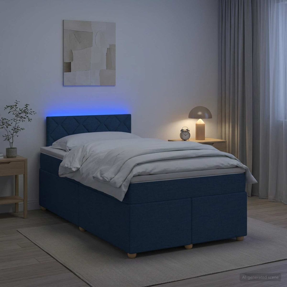 Boxspring krevet s madracem Plava 120 x 190 cm Tkanina