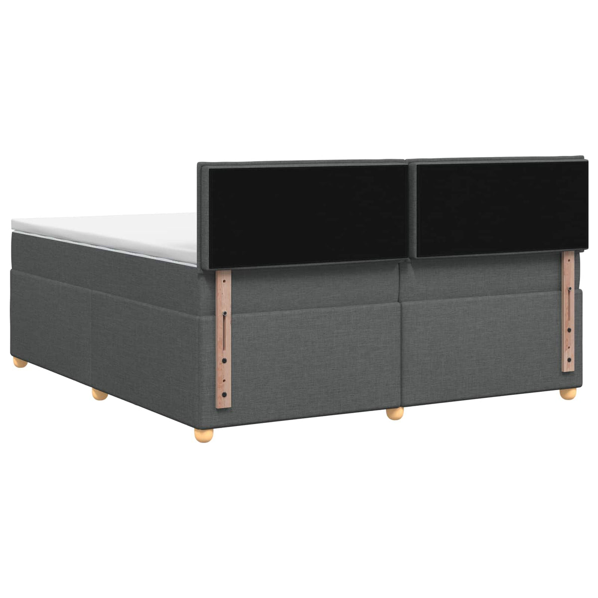 Boxspring krevet s madracem Tamnosiva 200 x 200 cm Tkanina