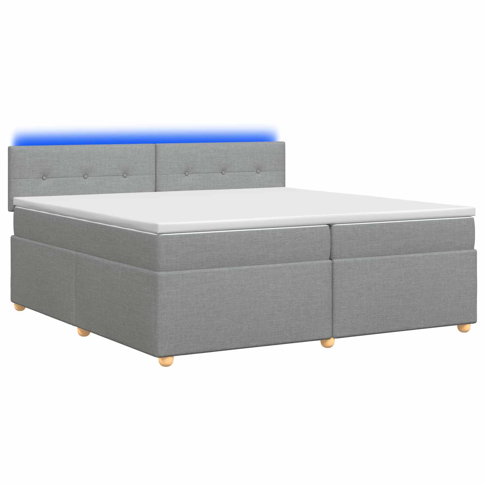 Boxspring krevet s madracem Svjetlosiva 200 x 200 cm Tkanina