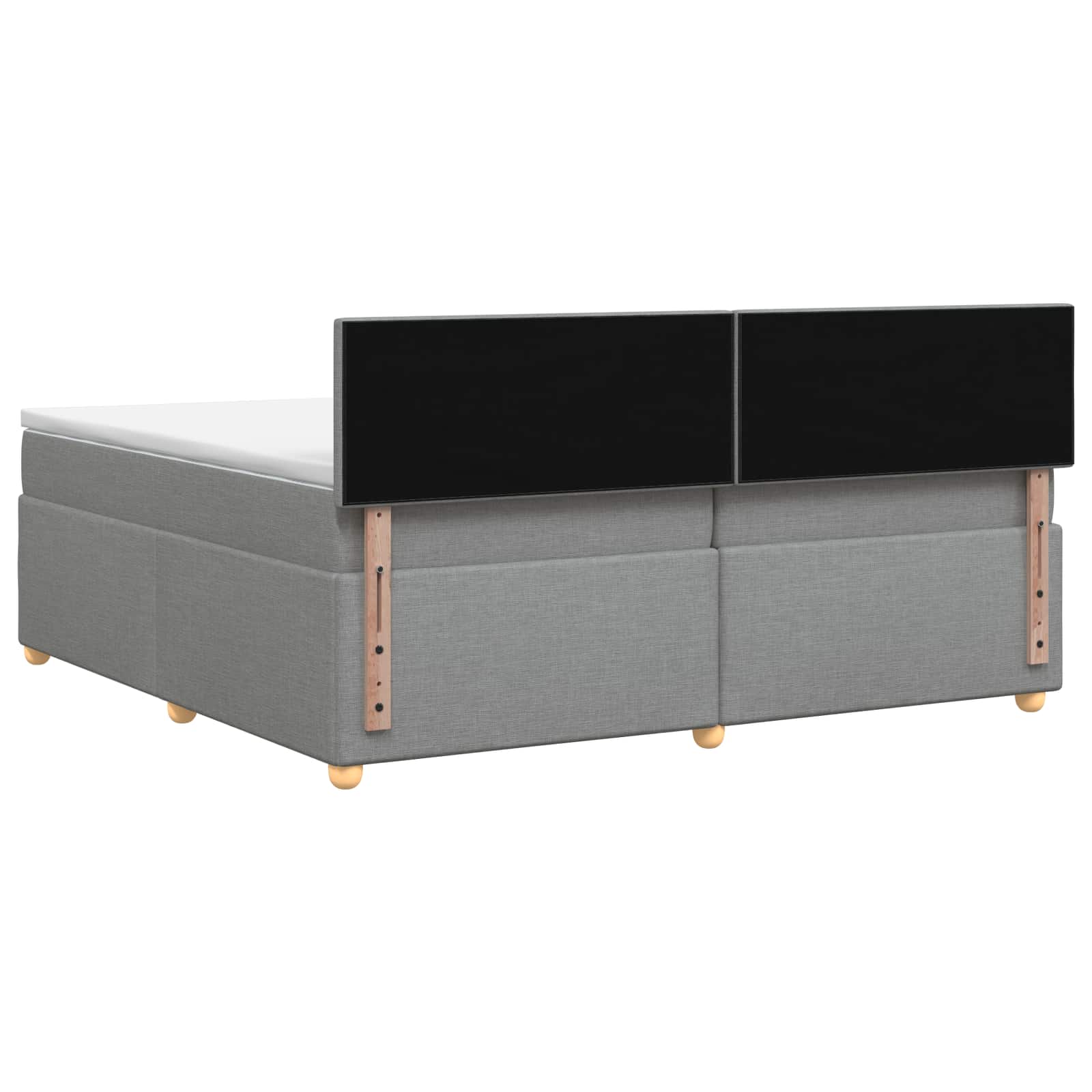 Boxspring krevet s madracem Svjetlosiva 200 x 200 cm Tkanina