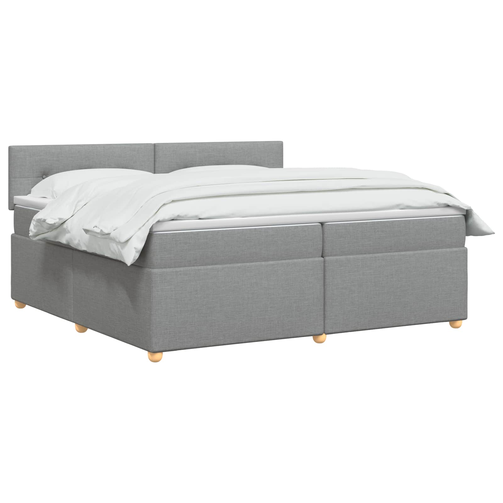 Boxspring krevet s madracem Svjetlosiva 200 x 200 cm Tkanina