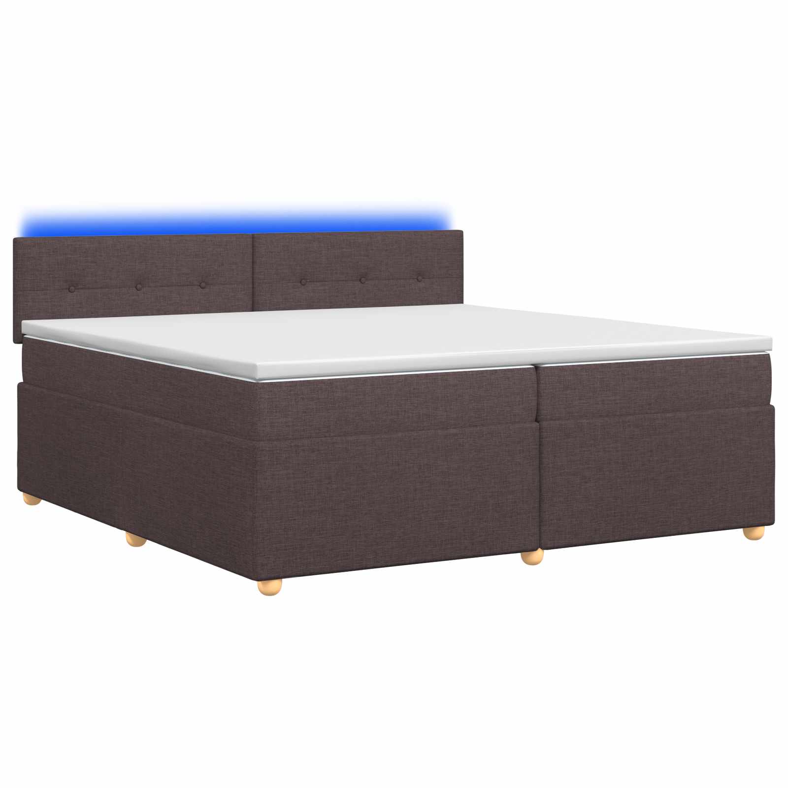 Boxspring krevet s madracem Tamno smeđa 200 x 200 cm Tkanina
