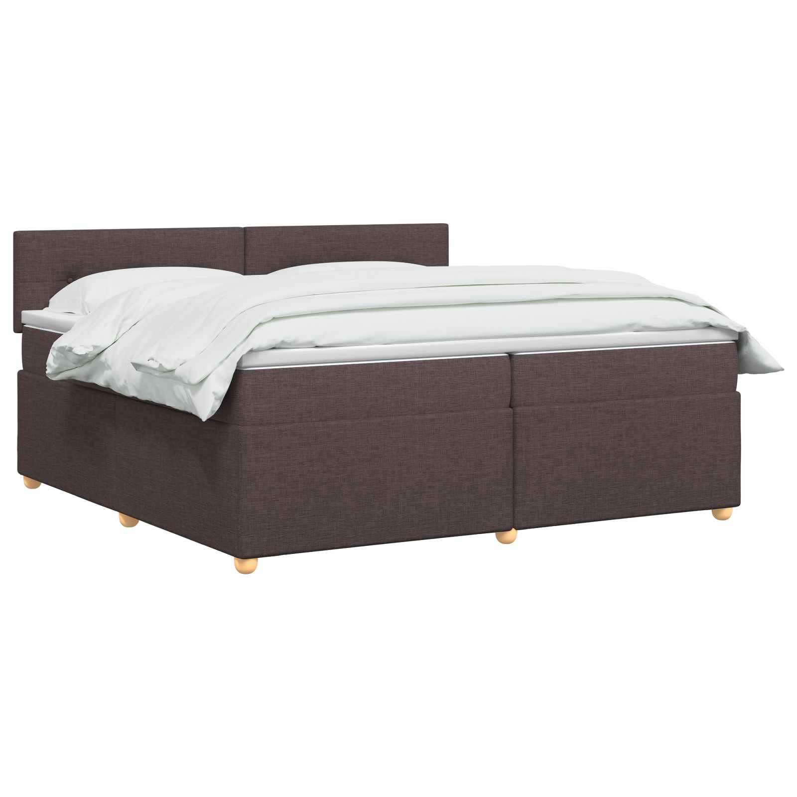 Boxspring krevet s madracem Tamno smeđa 200 x 200 cm Tkanina