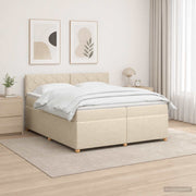 Boxspring krevet s madracem Krem 200 x 200 cm Tkanina