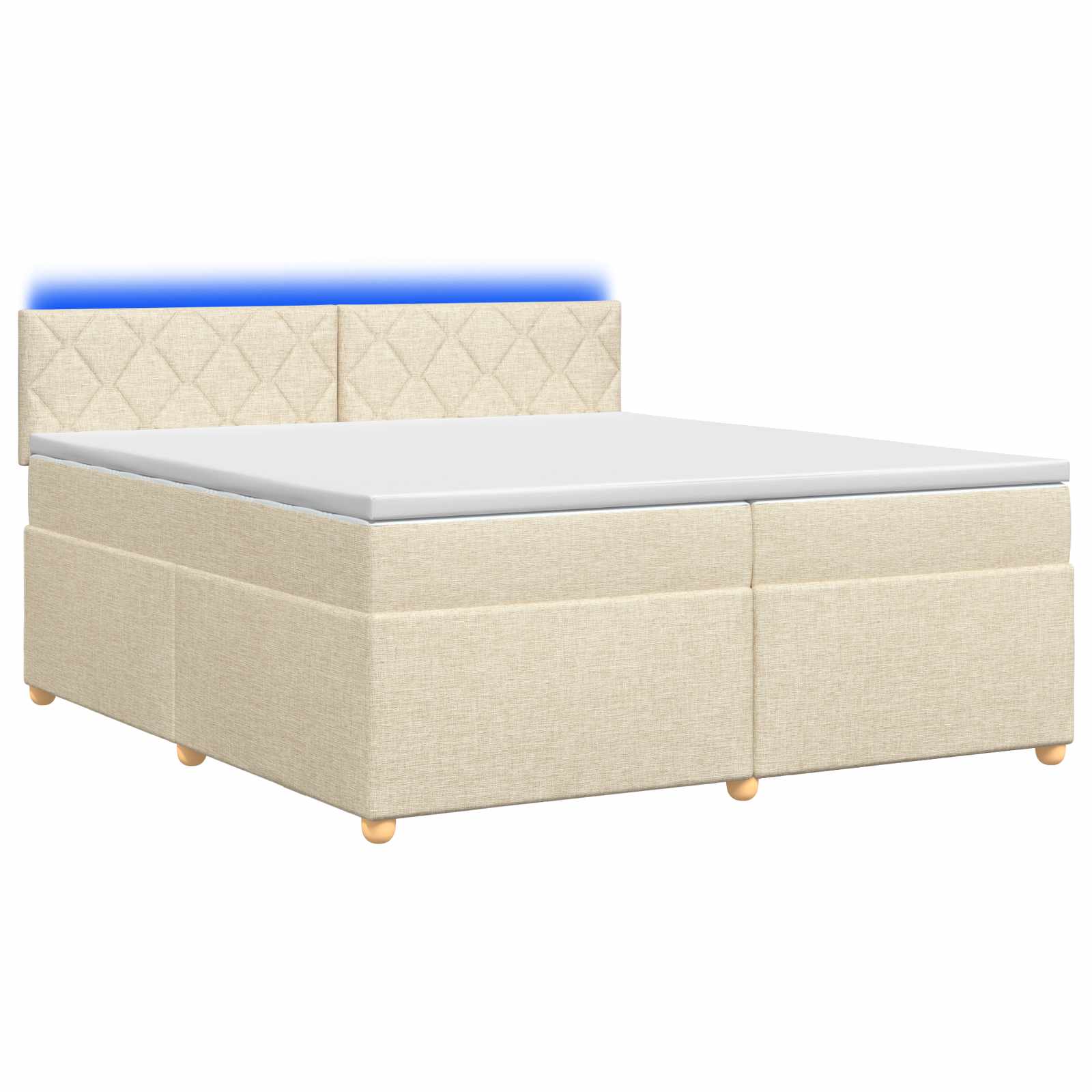Boxspring krevet s madracem Krem 200 x 200 cm Tkanina