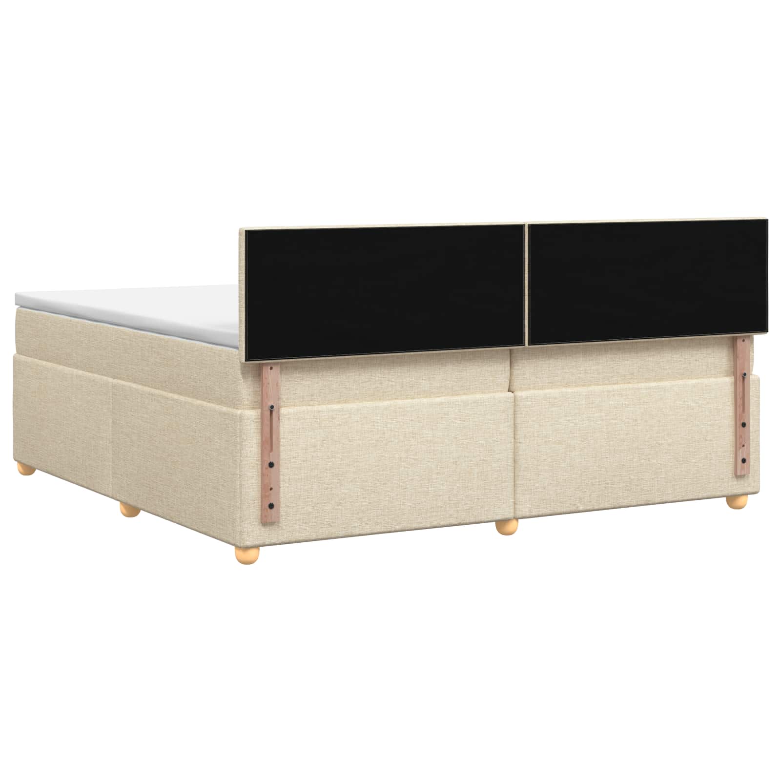 Boxspring krevet s madracem Krem 200 x 200 cm Tkanina