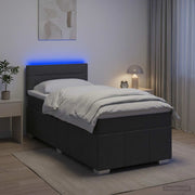 Krevet s box springom, madracem i LED-om Tamnosiva 90 x 190 cm