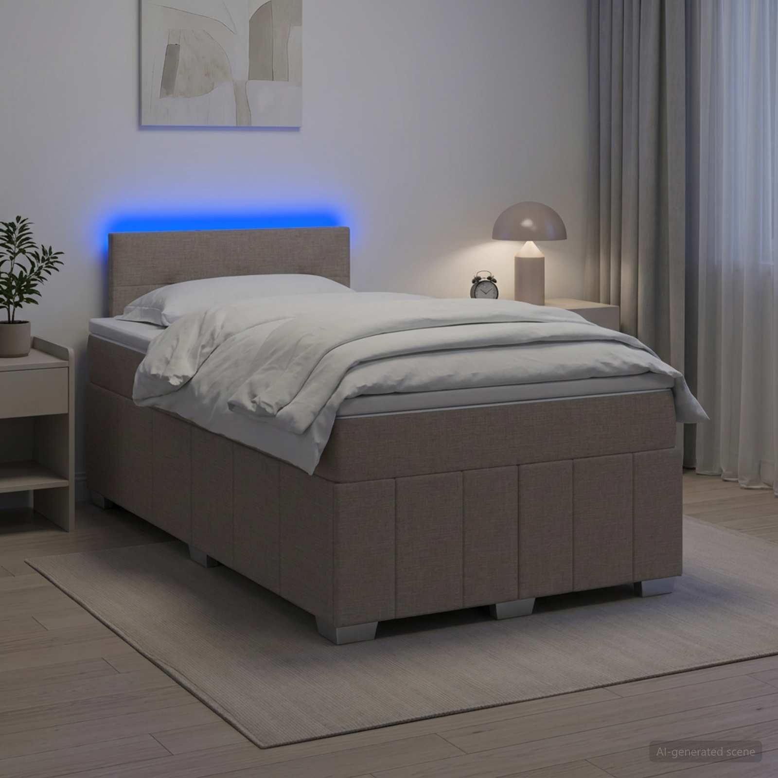 Boxspring krevet s madracem Sivosmeđa 120 x 190 cm Tkanina