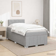 Boxspring krevet s madracem Svjetlosiva 120 x 190 cm Tkanina