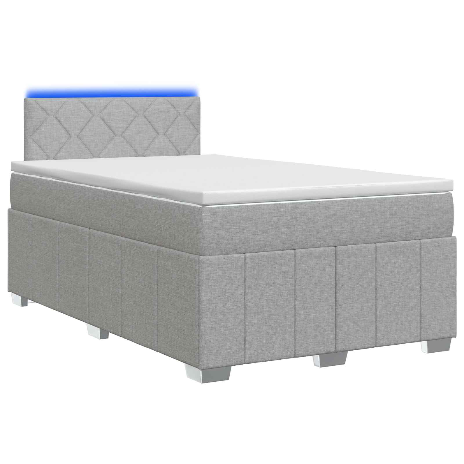 Boxspring krevet s madracem Svjetlosiva 120 x 190 cm Tkanina