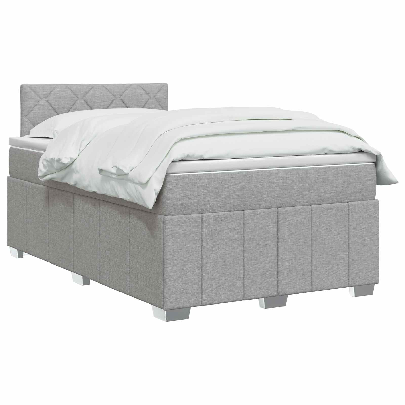 Boxspring krevet s madracem Svjetlosiva 120 x 190 cm Tkanina