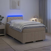 Boxspring krevet s madracem Krem 120 x 190 cm Tkanina