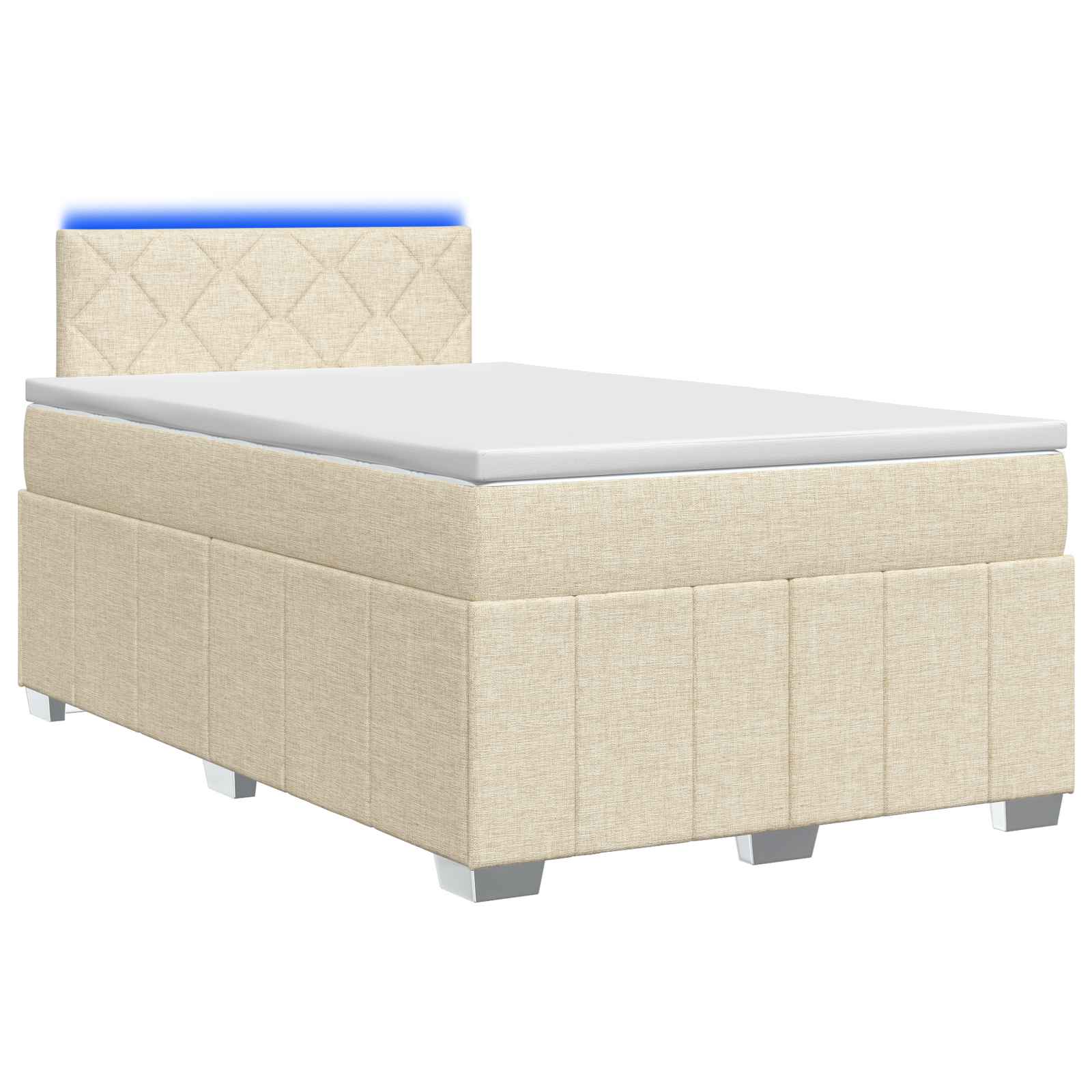 Boxspring krevet s madracem Krem 120 x 190 cm Tkanina