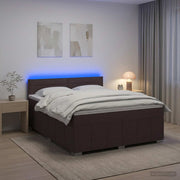 Boxspring krevet s madracem Tamno smeđa 140 x 200 cm Tkanina