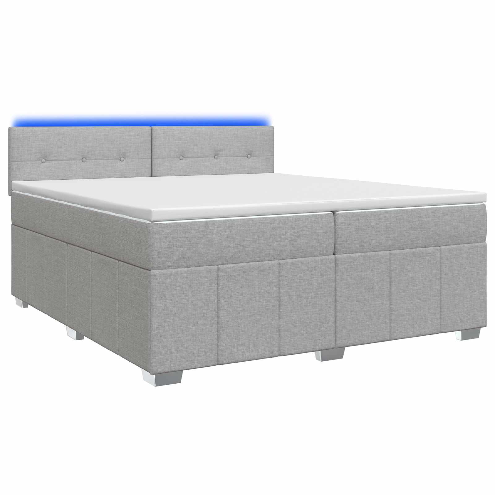 Boxspring krevet s madracem Svjetlosiva 200 x 200 cm Tkanina
