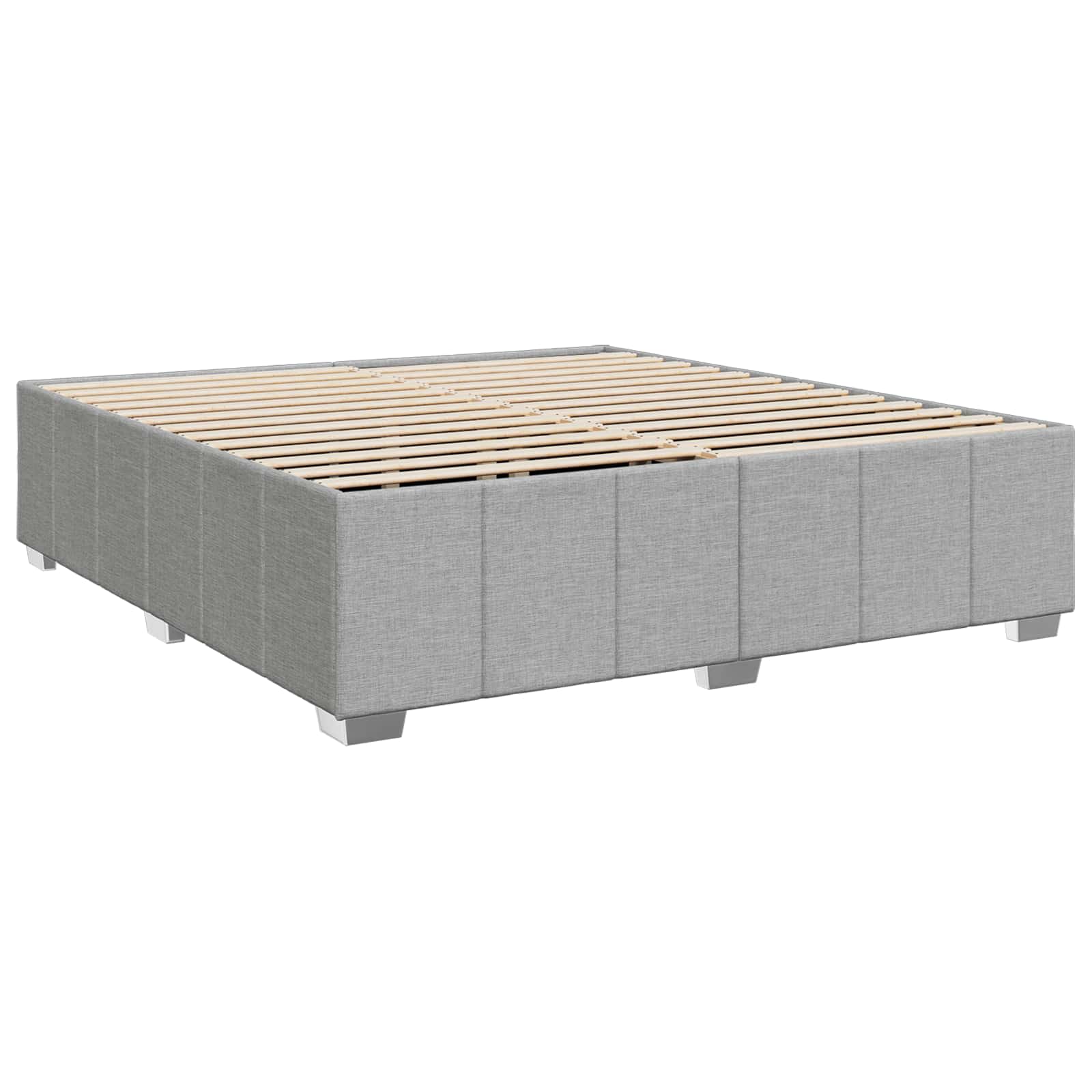 Boxspring krevet s madracem Svjetlosiva 200 x 200 cm Tkanina