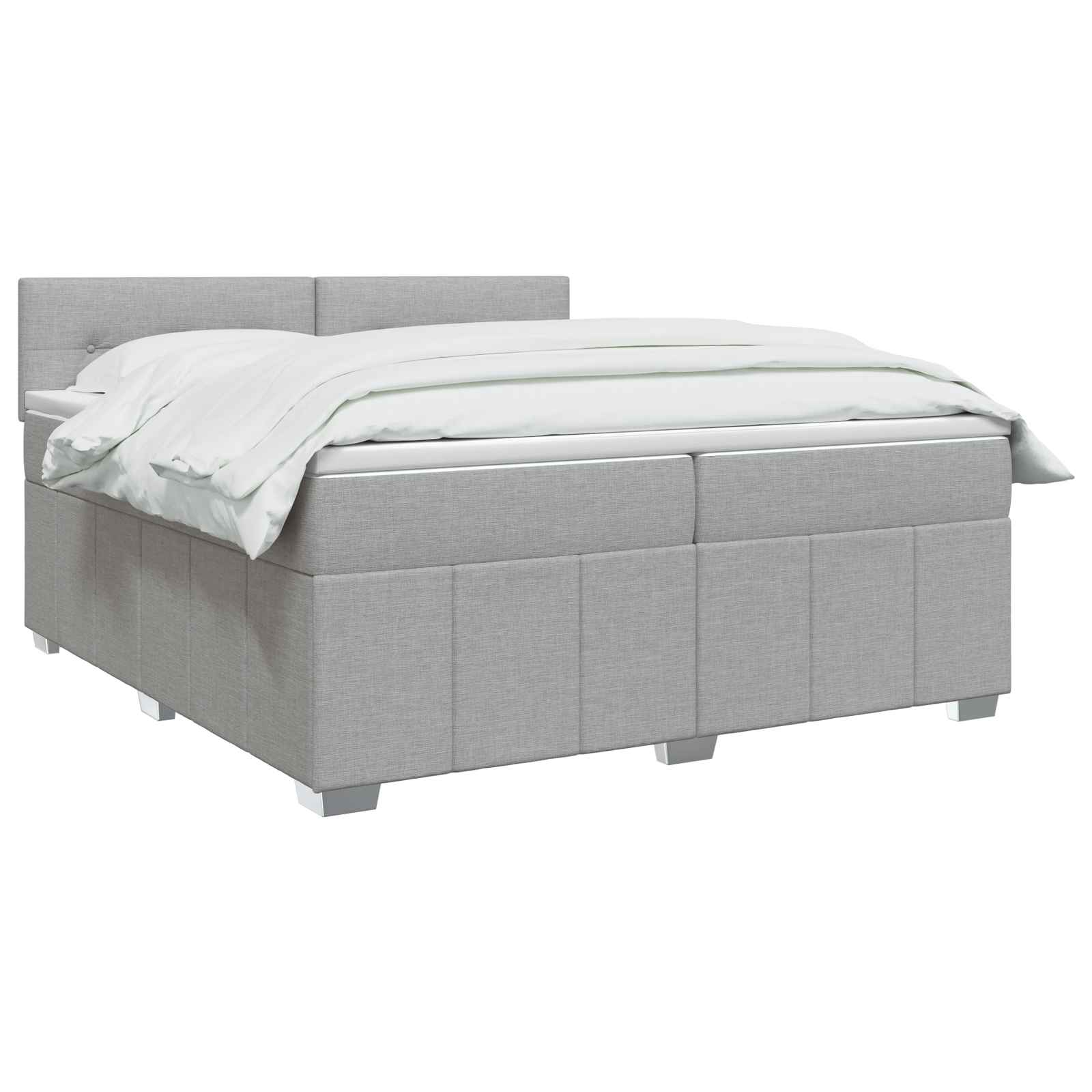 Boxspring krevet s madracem Svjetlosiva 200 x 200 cm Tkanina