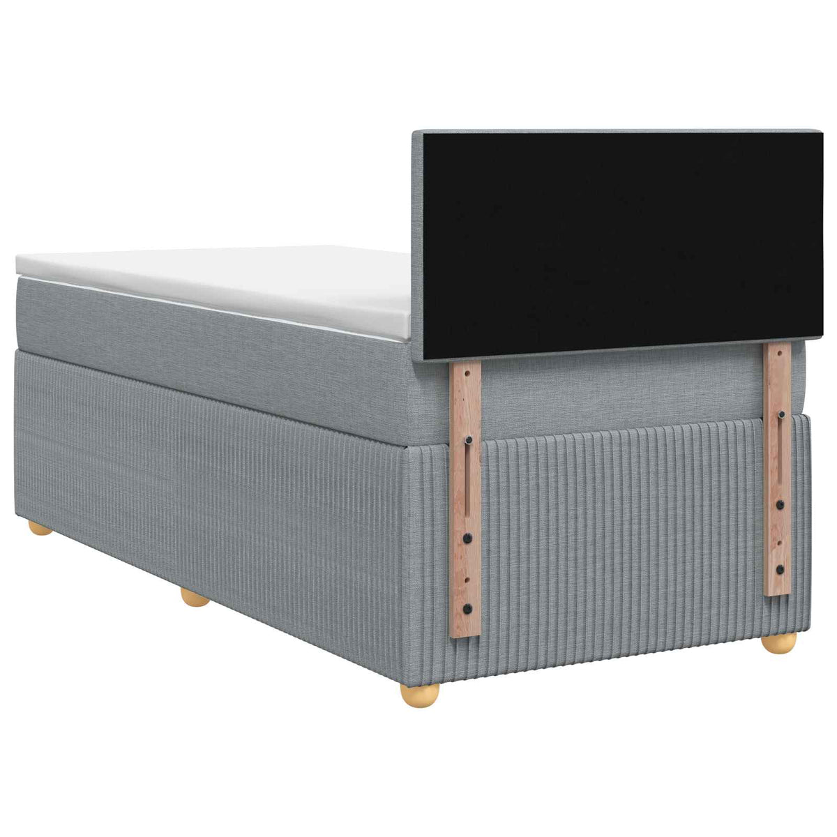 Boxspring krevet s madracem Svjetlosiva 80 x 200 cm Tkanina