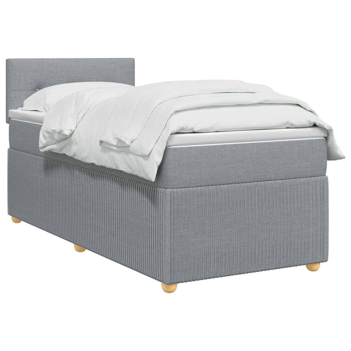 Boxspring krevet s madracem Svjetlosiva 80 x 200 cm Tkanina