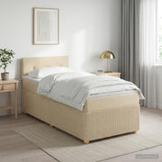 Boxspring krevet s madracem Krem 100 x 200 cm Tkanina