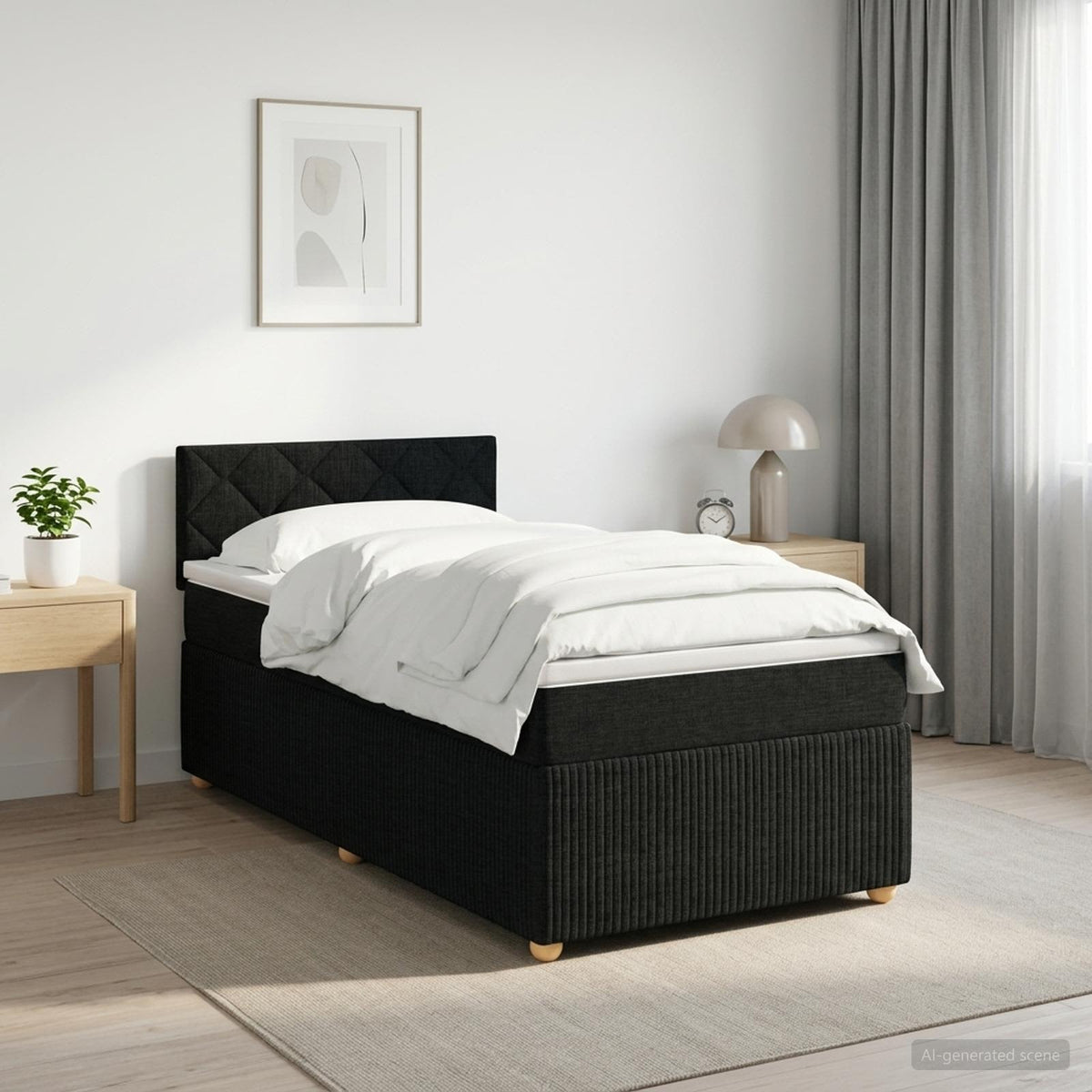 Boxspring krevet s madracem Crna 80 x 200 cm Tkanina