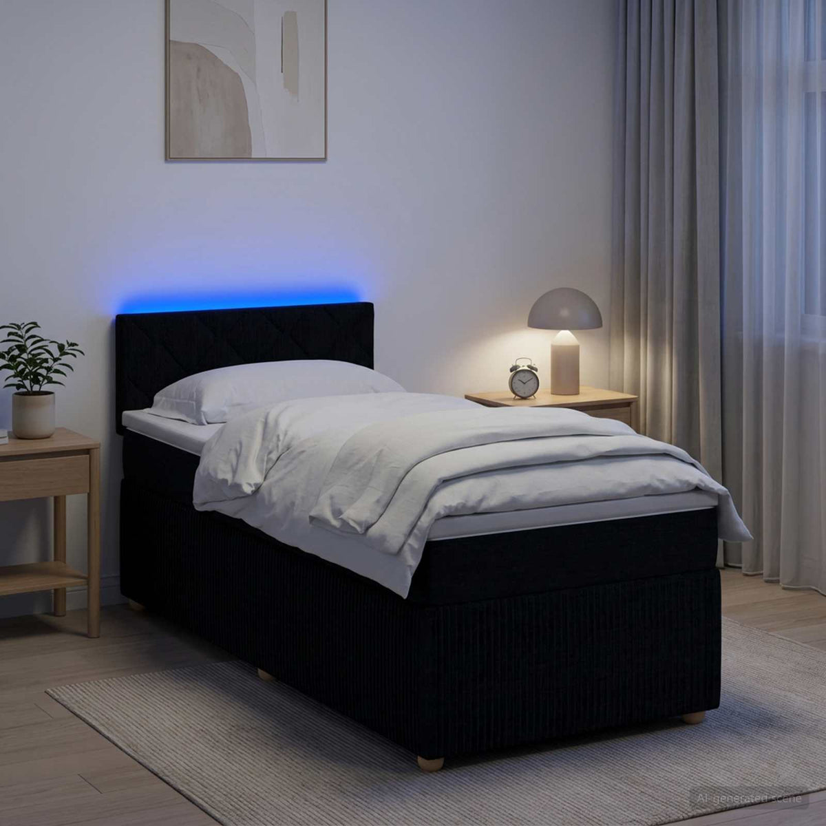 Boxspring krevet s madracem Crna 80 x 200 cm Tkanina