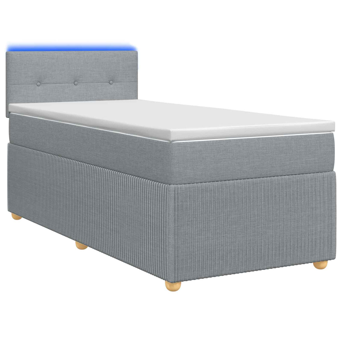 Boxspring krevet s madracem Svjetlosiva 90 x 190 cm Tkanina 90 x 190 x 100.5 cm
