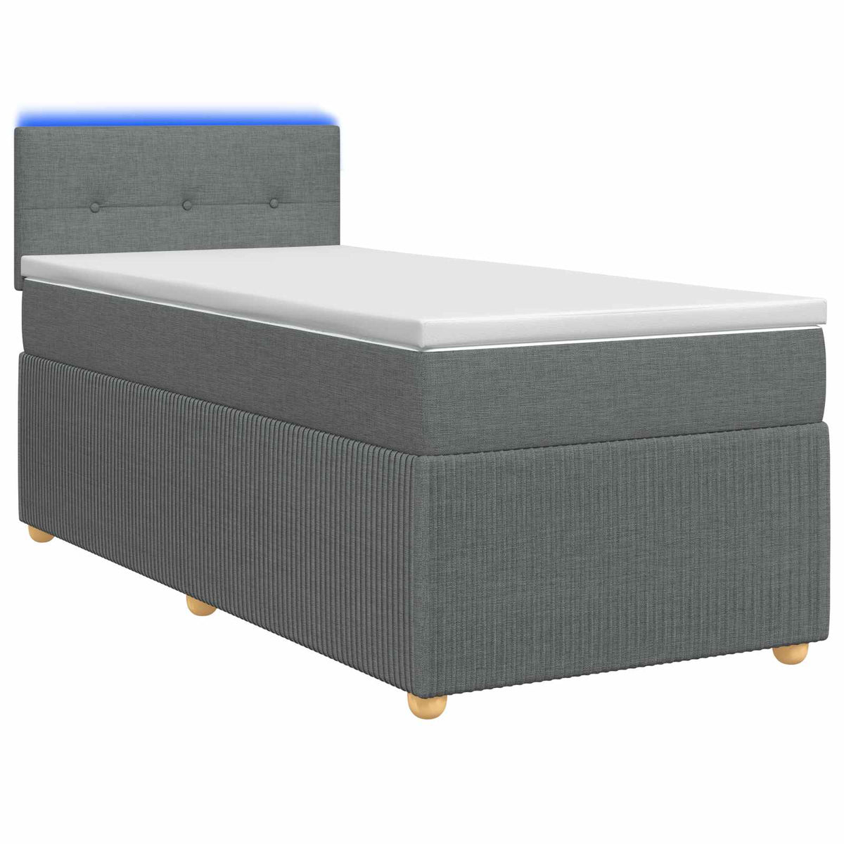 Boxspring krevet s madracem Tamnosiva 90 x 190 cm Tkanina
