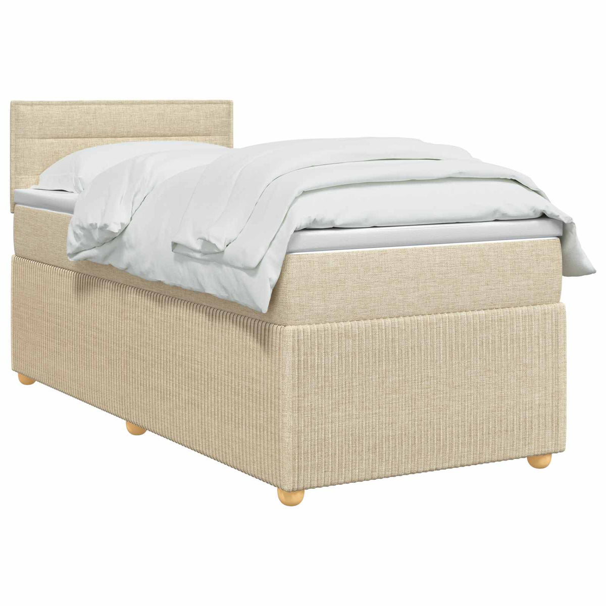 Boxspring krevet s madracem Krem 100 x 200 cm Tkanina