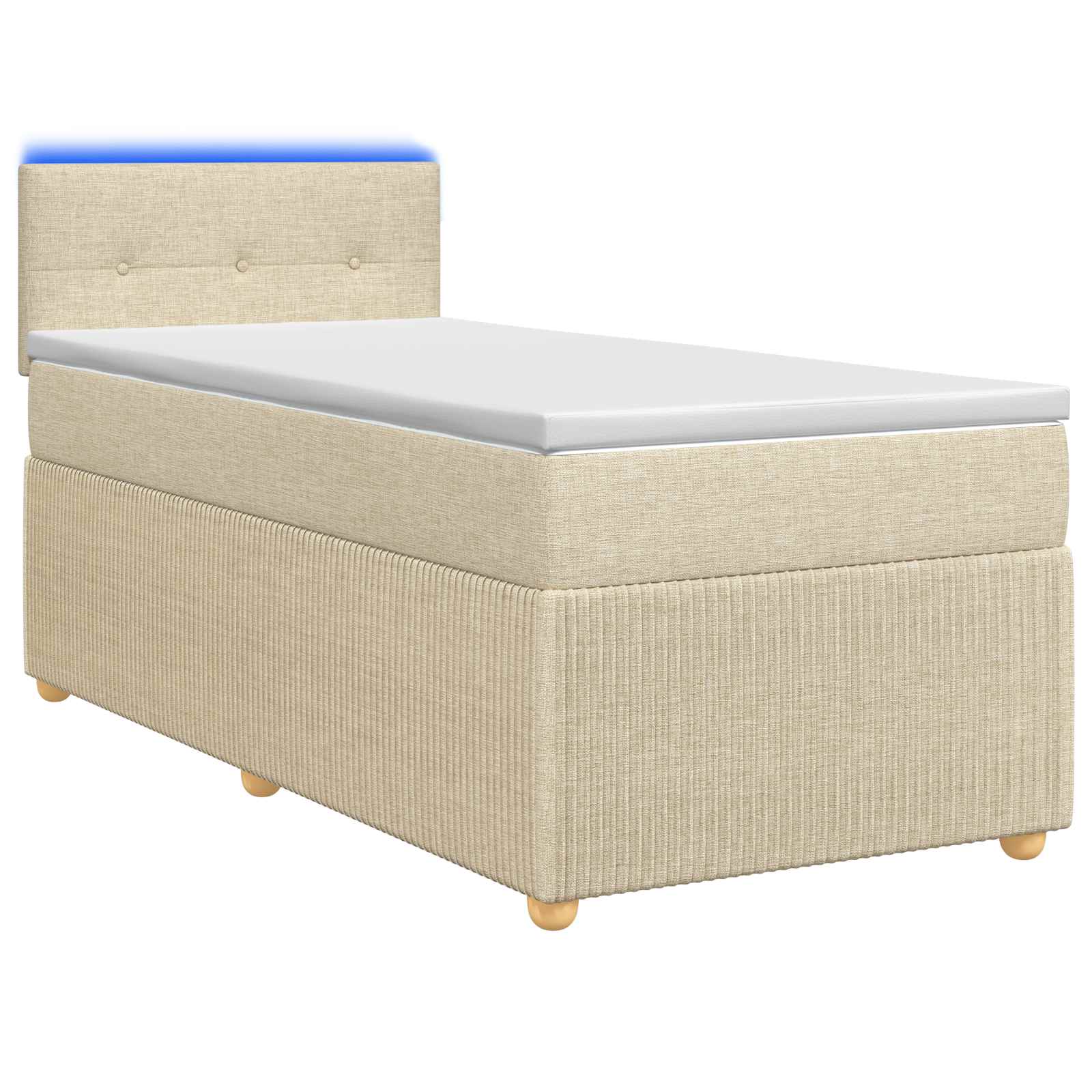 Boxspring krevet s madracem Krem 100 x 200 cm Tkanina
