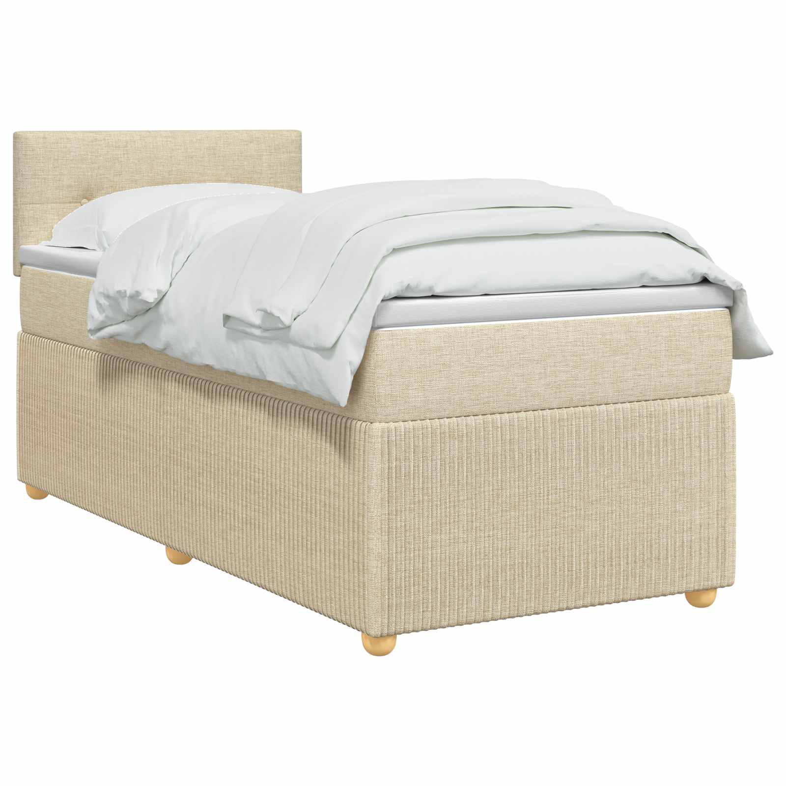 Boxspring krevet s madracem Krem 100 x 200 cm Tkanina