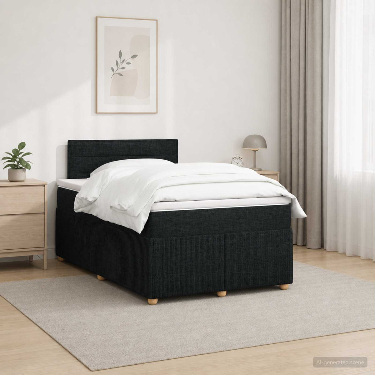 Boxspring krevet s madracem Crna 120 x 200 cm Tkanina