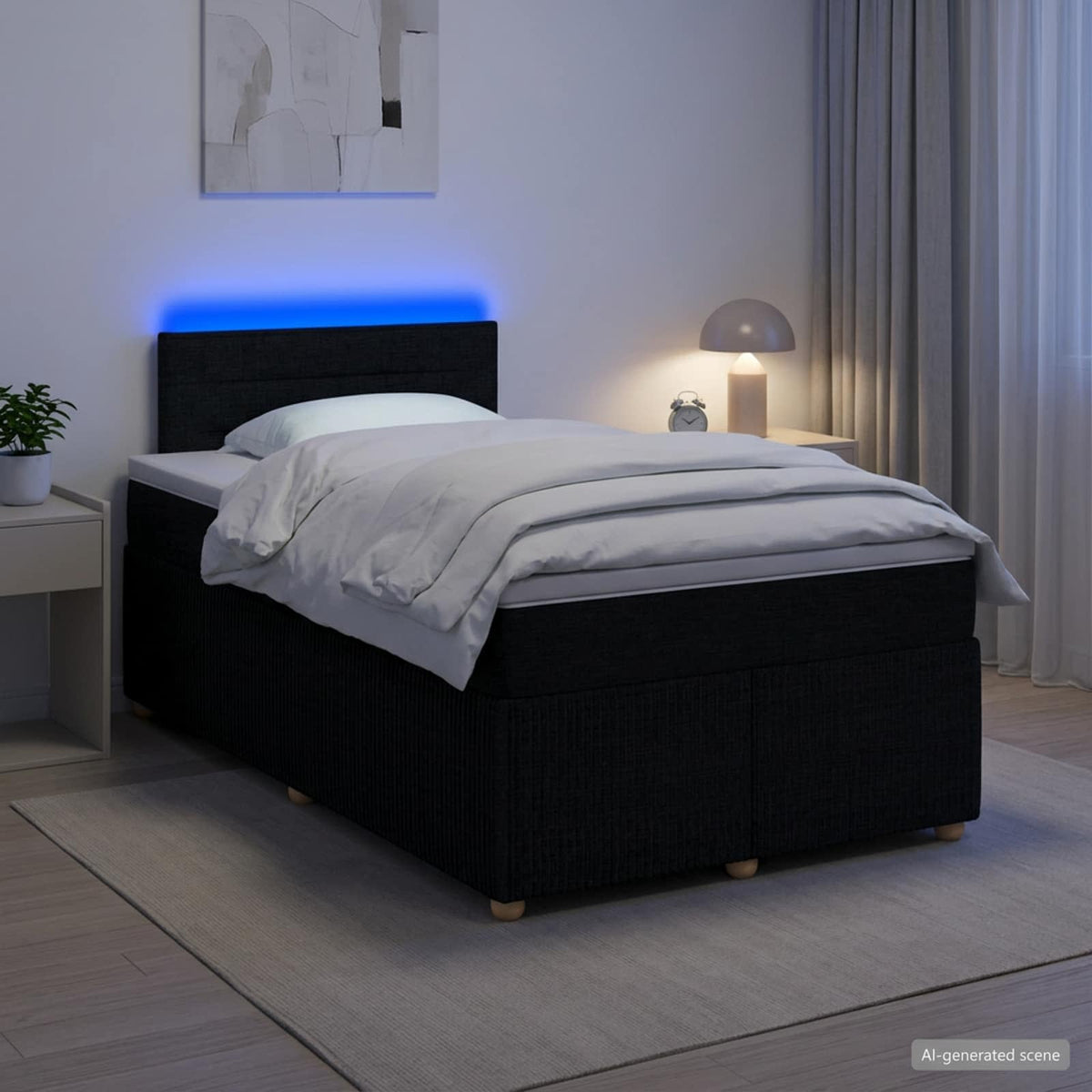 Boxspring krevet s madracem Crna 120 x 200 cm Tkanina