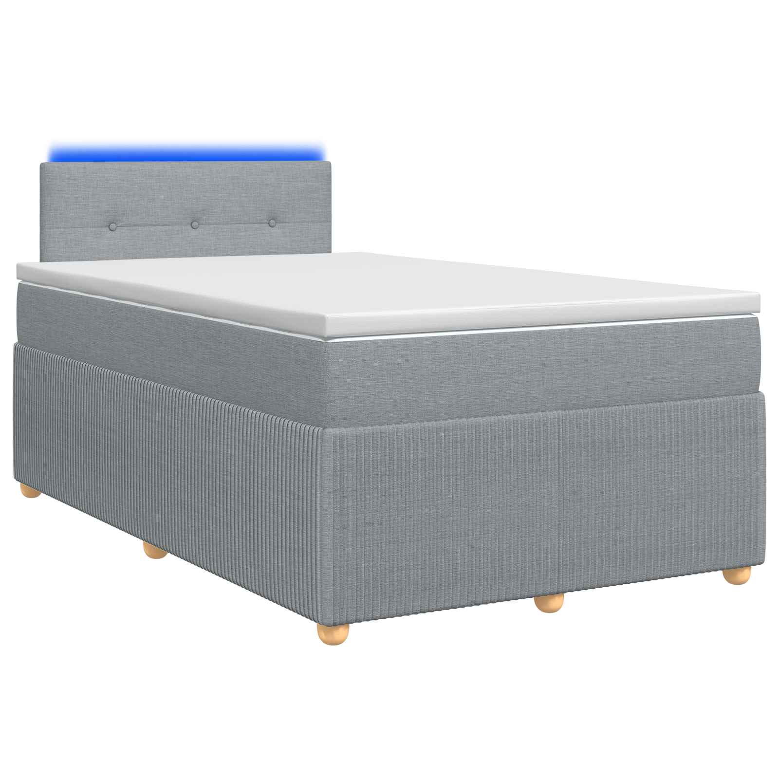 Boxspring krevet s madracem Svjetlosiva 120 x 190 cm Tkanina
