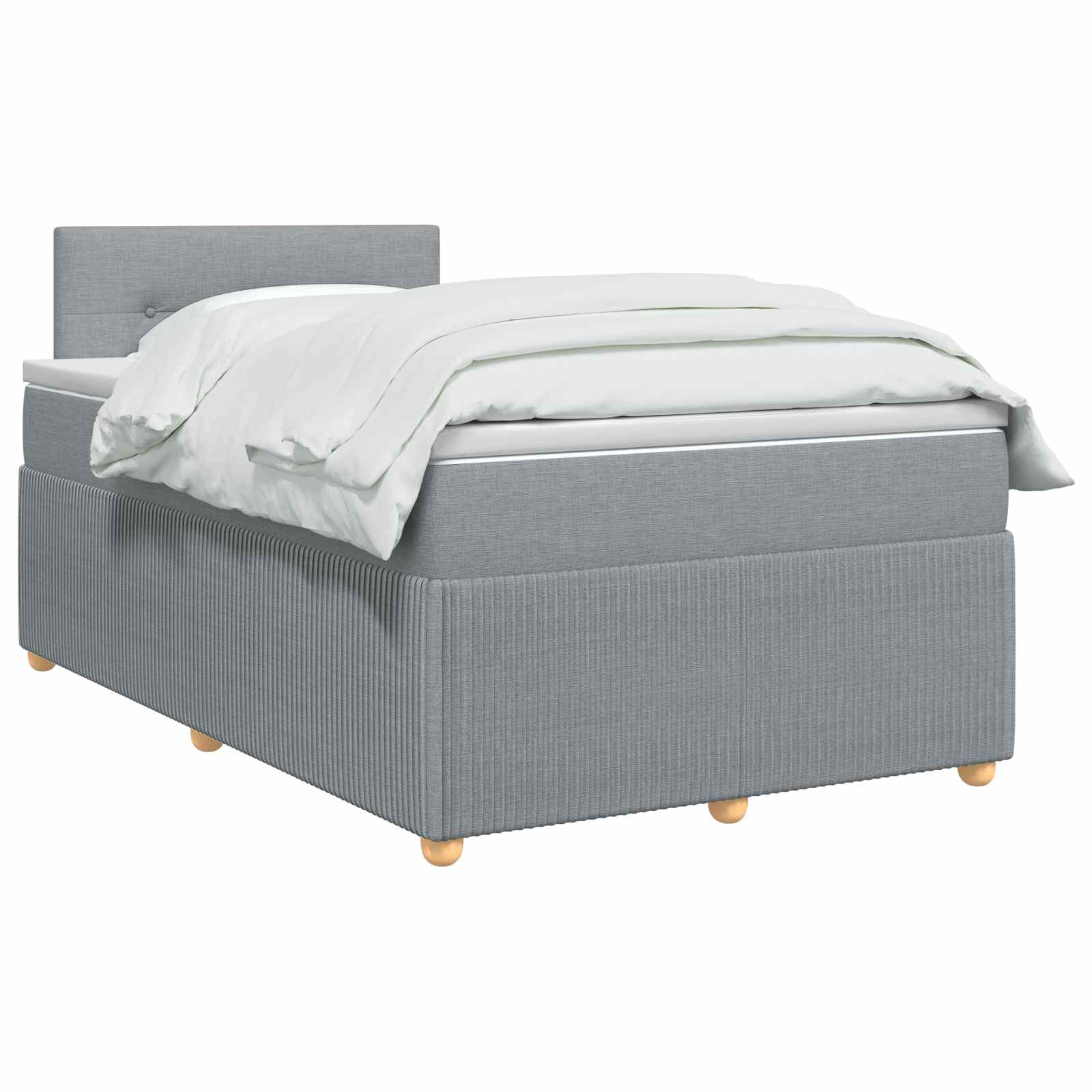 Boxspring krevet s madracem Svjetlosiva 120 x 190 cm Tkanina