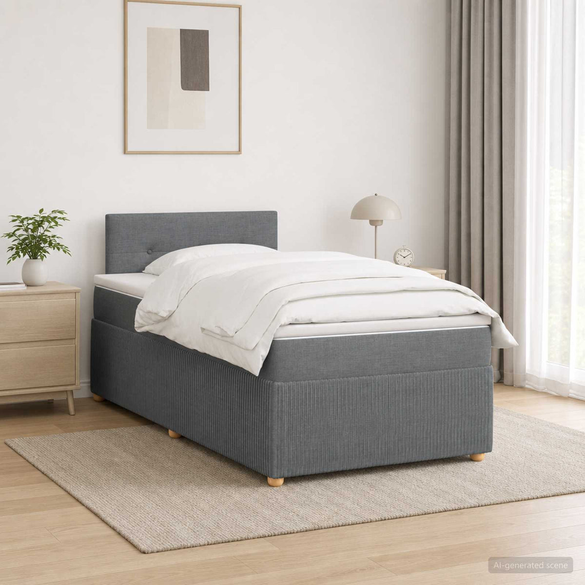Boxspring krevet s madracem Tamnosiva 120 x 200 cm Tkanina