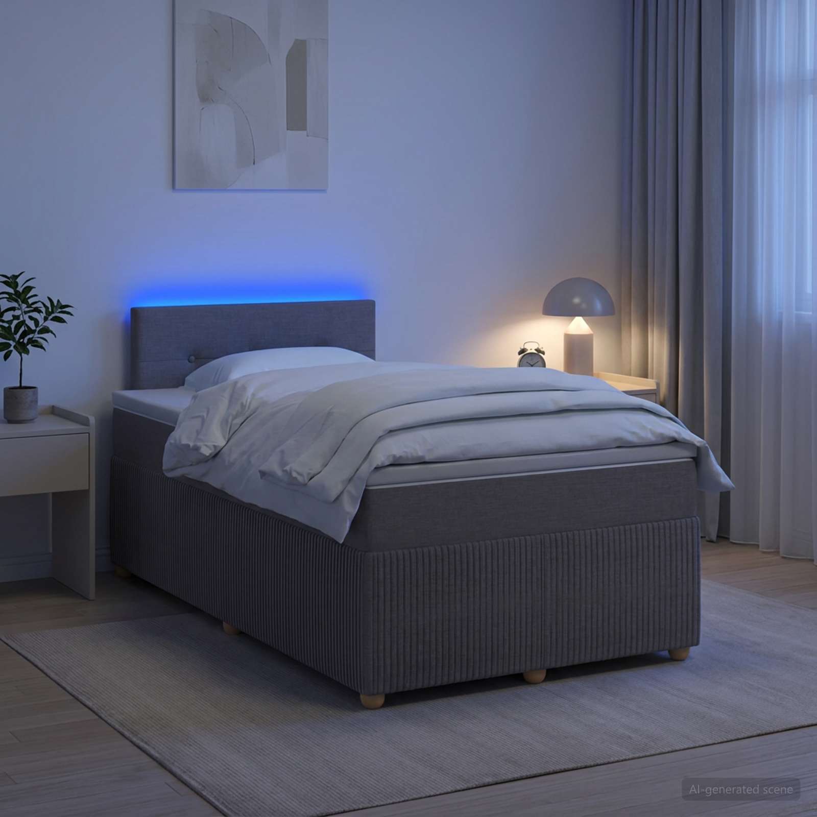 Boxspring krevet s madracem Sivosmeđa 120 x 190 cm Tkanina