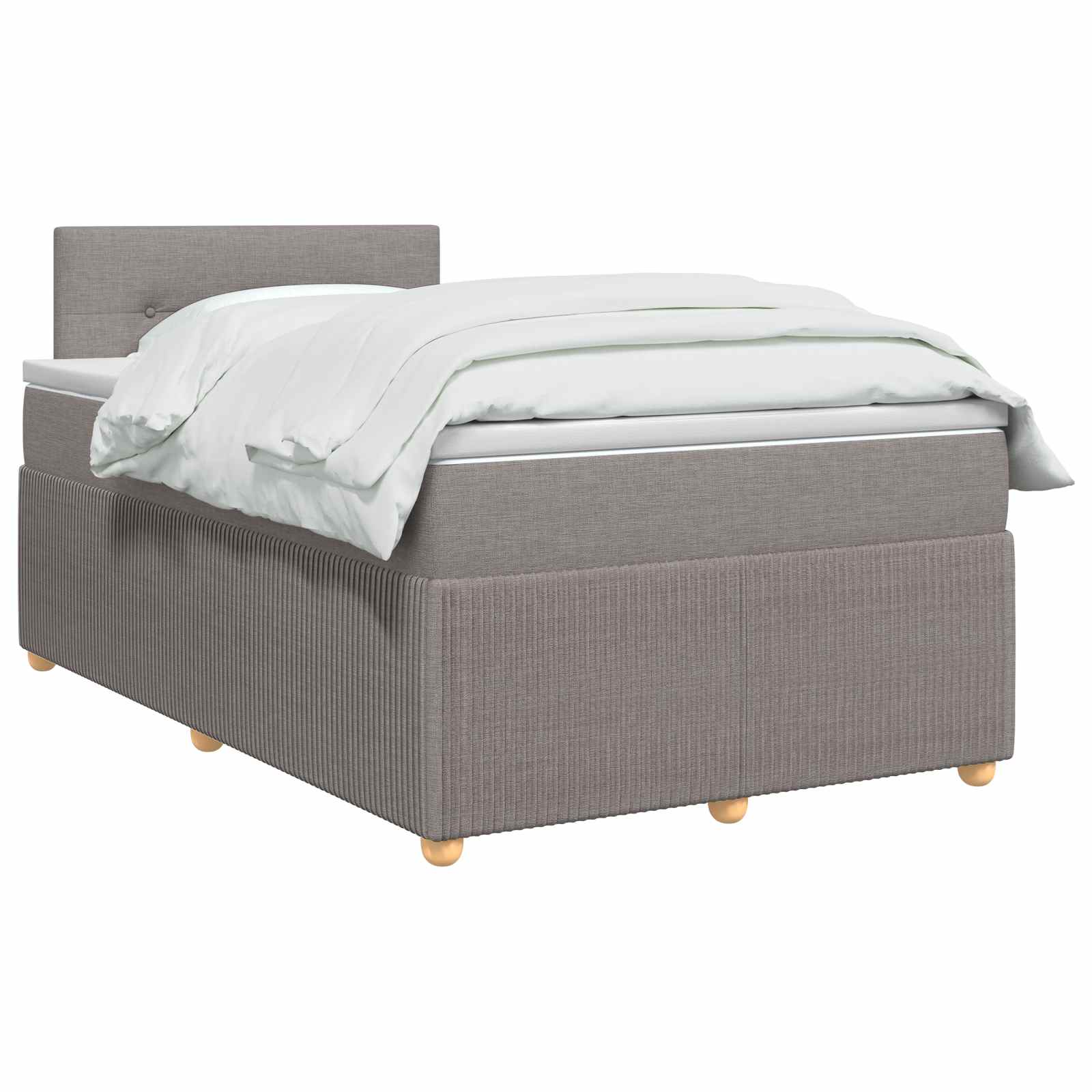 Boxspring krevet s madracem Sivosmeđa 120 x 190 cm Tkanina