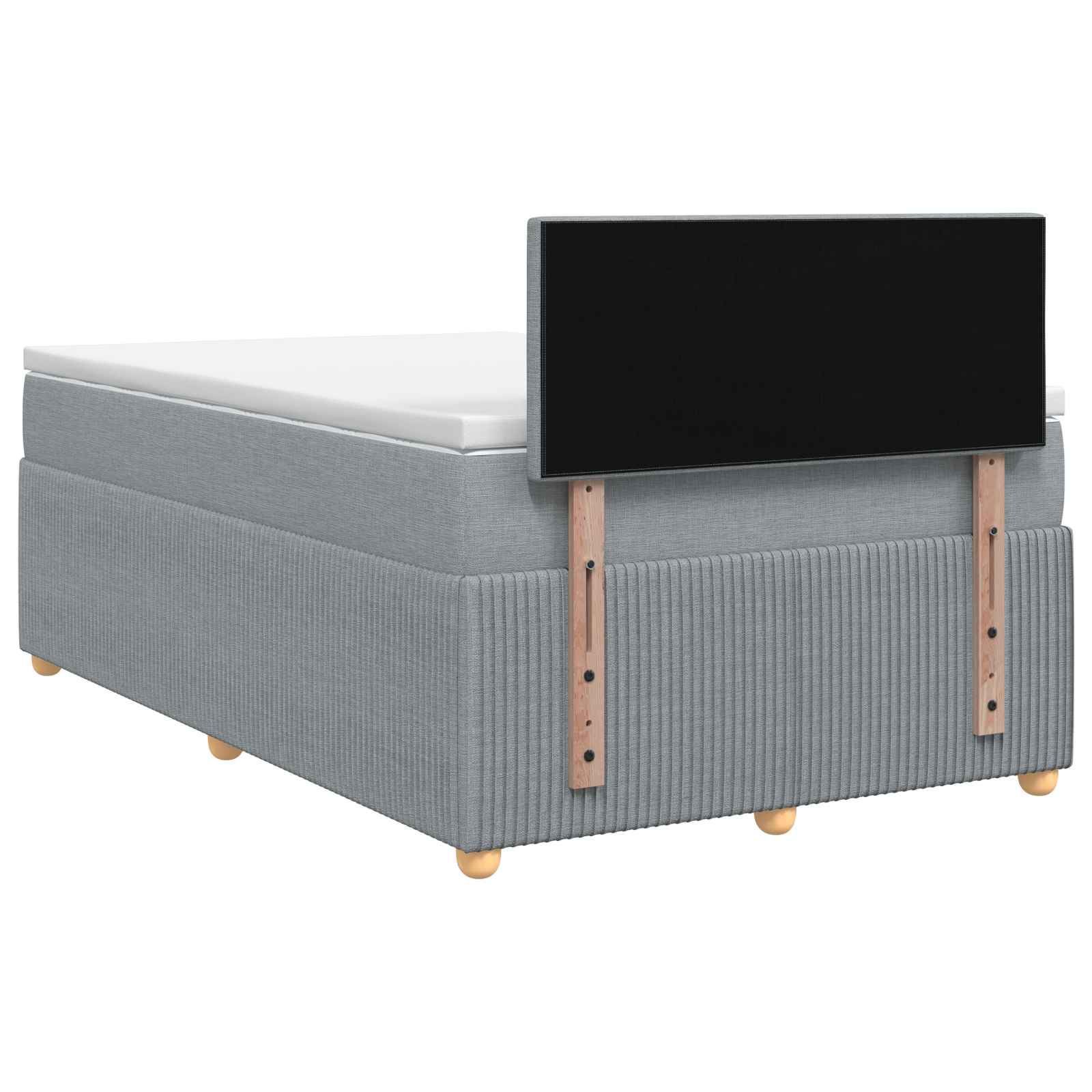 Boxspring krevet s madracem Svjetlosiva 120 x 200 cm Tkanina
