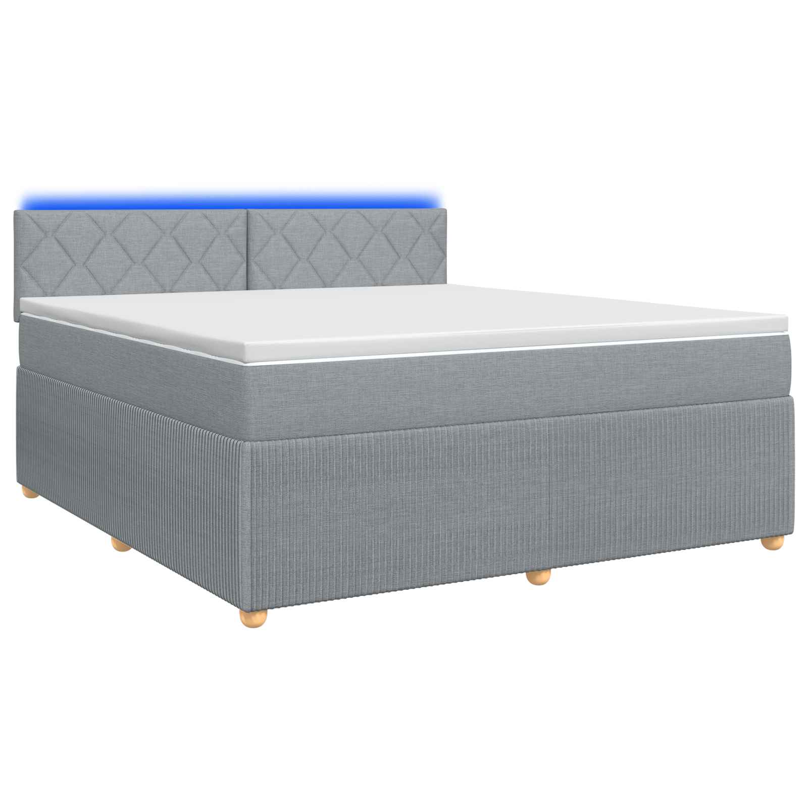 Boxspring krevet s madracem Svjetlosiva 160 x 200 cm Tkanina