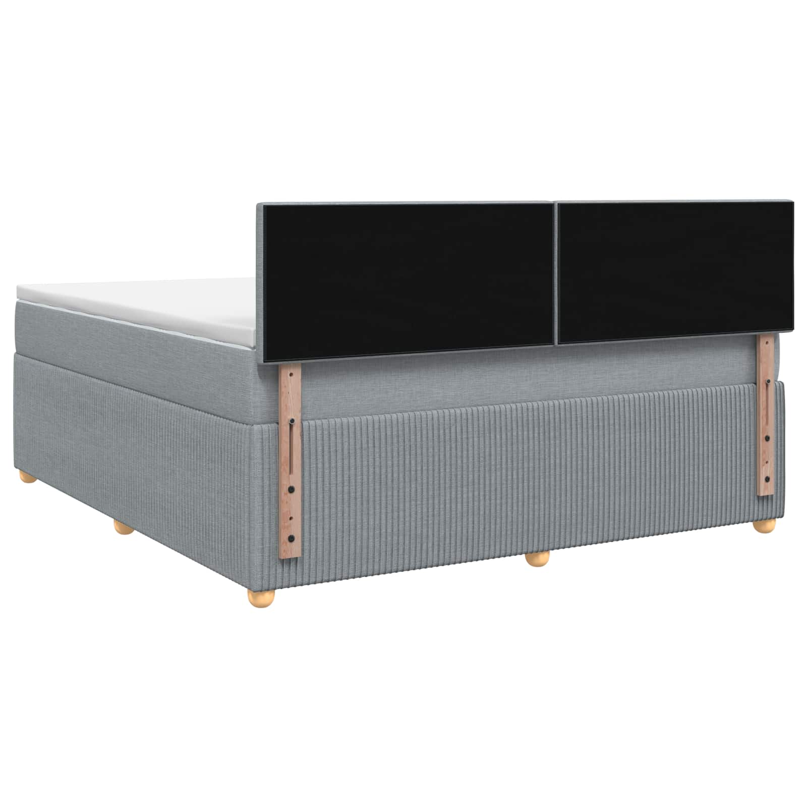 Boxspring krevet s madracem Svjetlosiva 160 x 200 cm Tkanina