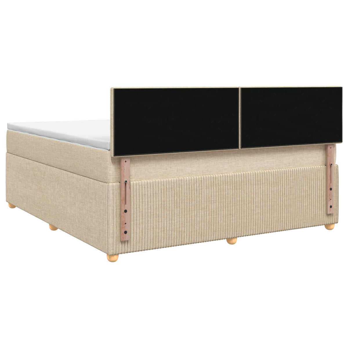 Boxspring krevet s madracem Krem 160 x 200 cm Tkanina