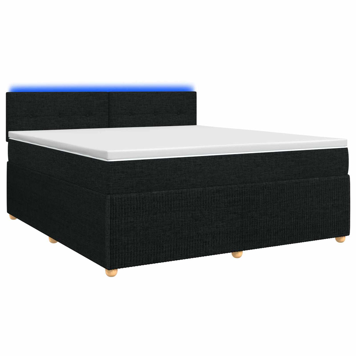 Boxspring krevet s madracem Crna 180 x 200 cm Tkanina
