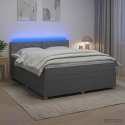 Boxspring krevet s madracem Svjetlosiva 160 x 200 cm Tkanina