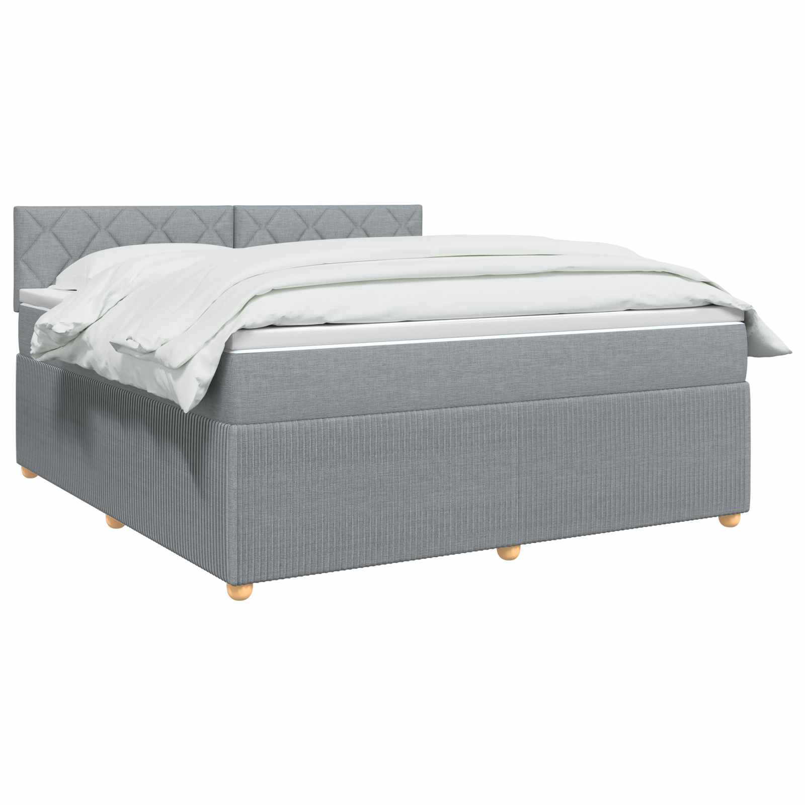Boxspring krevet s madracem Svjetlosiva 180 x 200 cm Tkanina