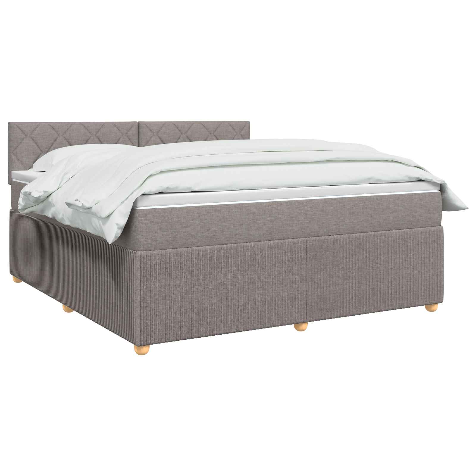 Boxspring krevet s madracem Sivosmeđa 180 x 200 cm Tkanina