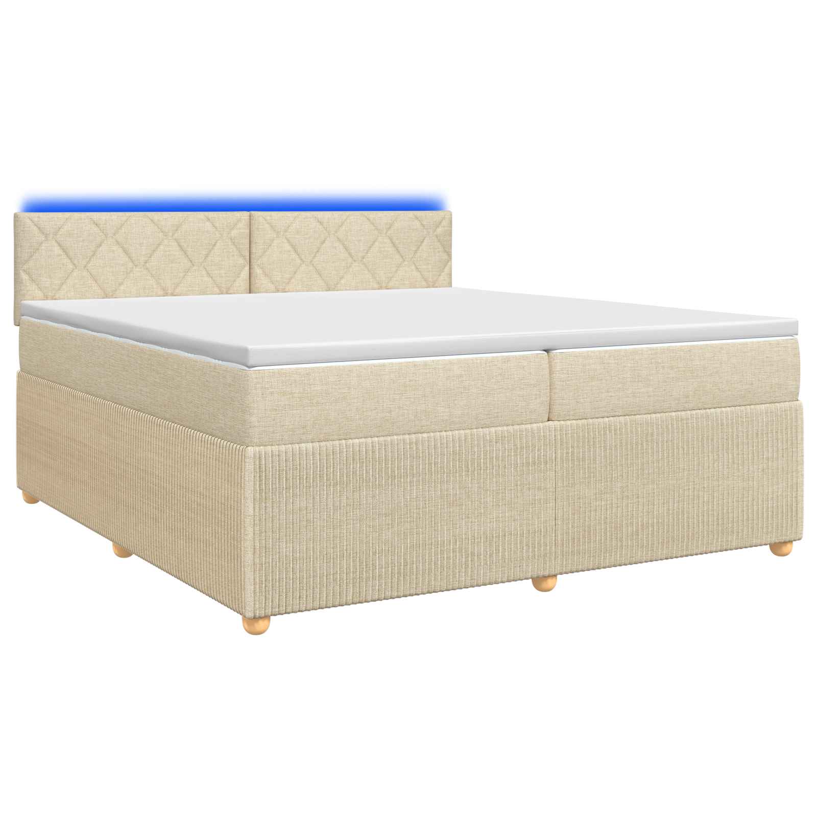 Boxspring krevet s madracem Krem 200 x 200 cm Tkanina