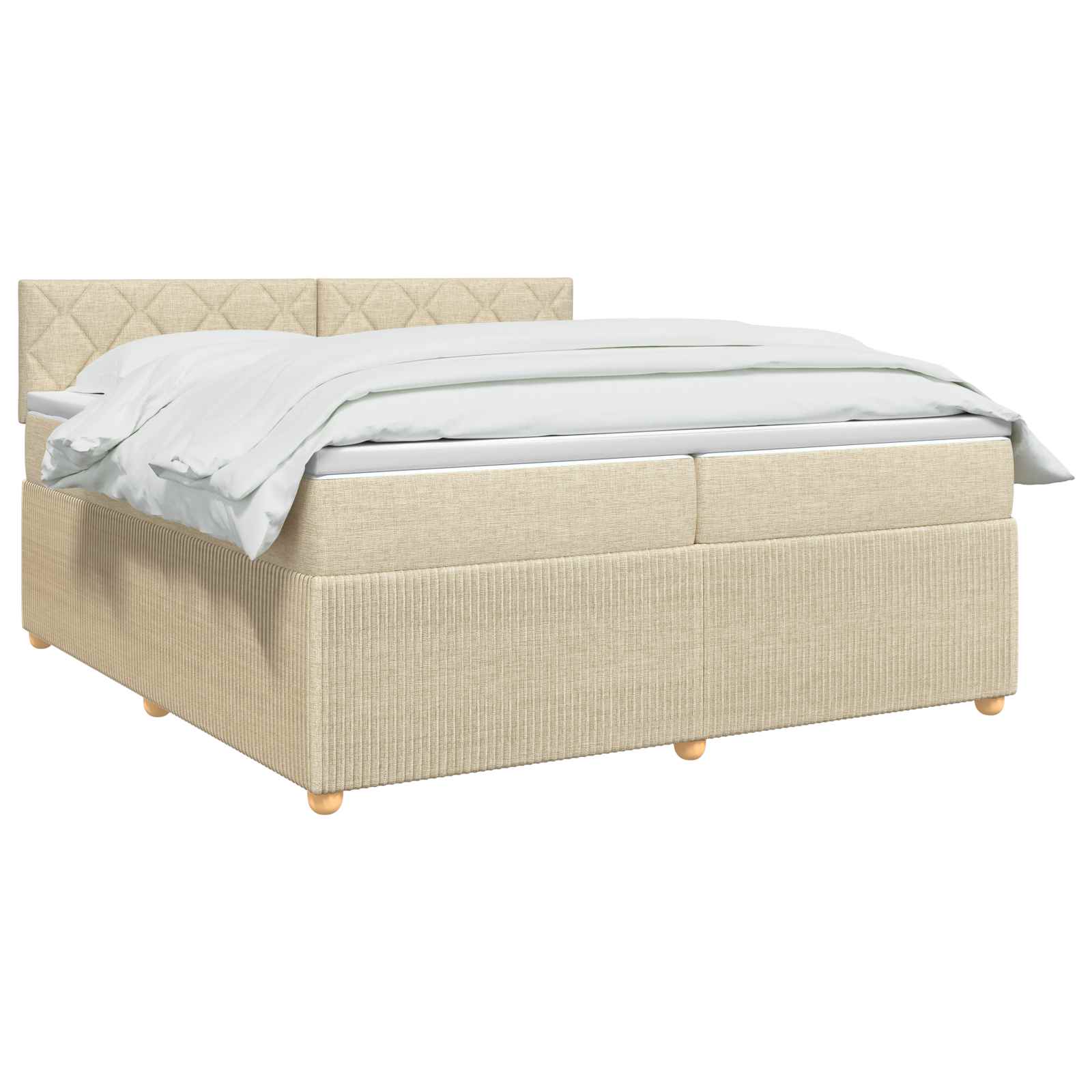 Boxspring krevet s madracem Krem 200 x 200 cm Tkanina
