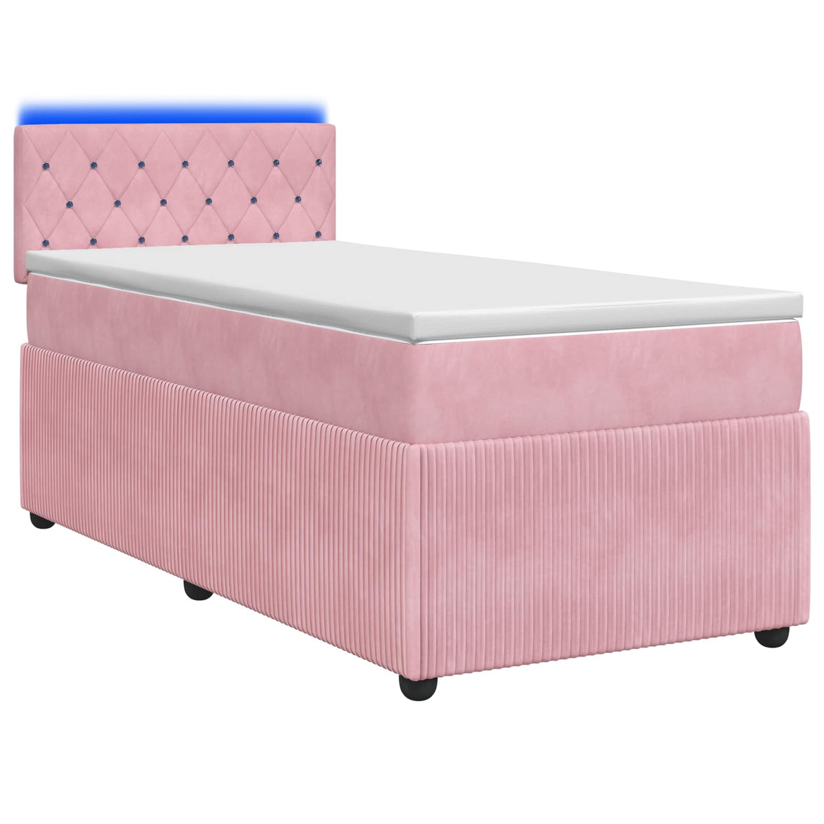Boxspring krevet s madracem Ružičasta 90 x 190 cm Baršun