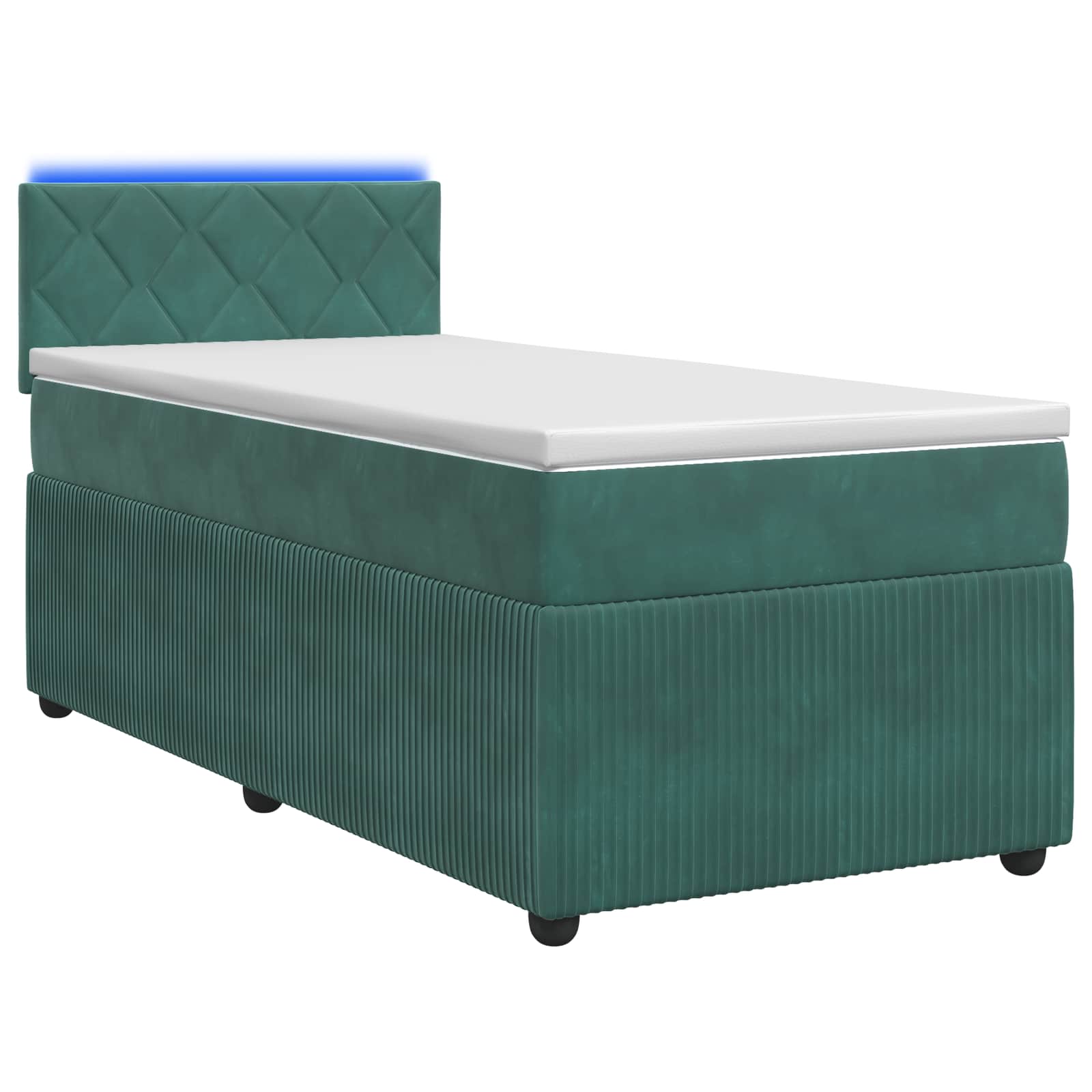 Boxspring krevet s madracem Tamnozelena 90 x 190 cm Baršun